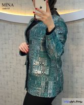 کت زنانه جنس ژاکارد رنگ سبز