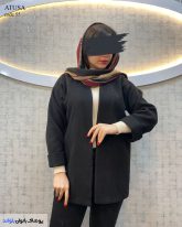 پالتو کتی زنانه جنس فوتر رنگ مشکی