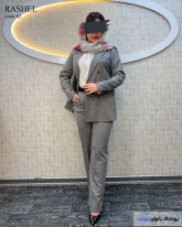 کت شلوار زنانه دیپلمات رنگ طوسی