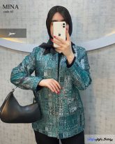 کت زنانه جنس ژاکارد رنگ سبز