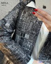 تک کت زنانه پارچه ژاکارد رنگ مشکی
