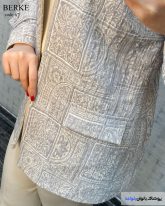کت مزونی زنانه جنس ژاکارد زنانه رنگ طوسی