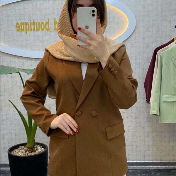 مانتو کتی دخترانه جنس مازراتی رنگ شکلاتی