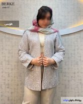 کت مزونی زنانه جنس ژاکارد زنانه رنگ طوسی