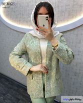 کت مزونی زنانه جنس ژاکارد زنانه رنگ پسته ای
