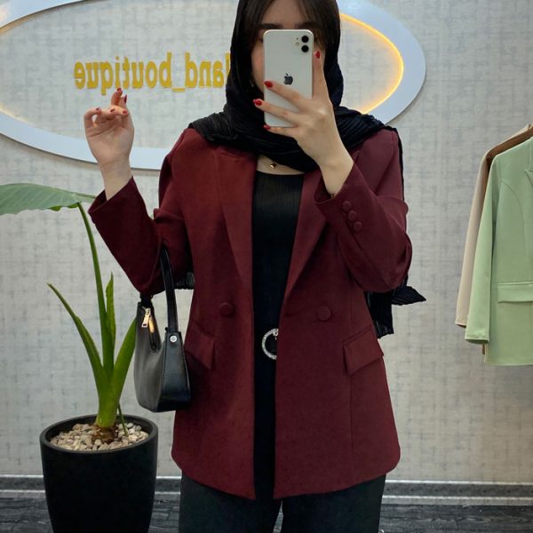 کت مازراتی زنانه رنگ زرشکی