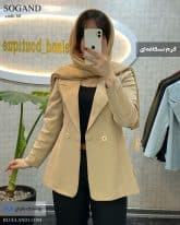 مانتو کتی دخترانه جنس مازراتی رنگ کرم نسکافه ای
