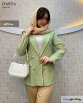 کت ژاکارد عیدانه زنانه رنگ سبز پاستیلی