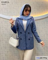 تک کت دخترانه بهاره جنس ژاکارد رنگ سرمه ای