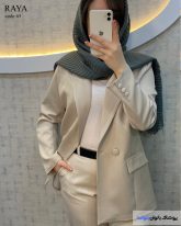 تک کت زنانه پارچه مازراتی رنگ استخوانی