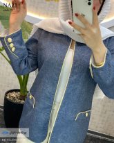 کت ژاکارد زنانه رنگ سرمه ای