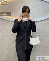 تک کت زنانه طرح دیپلمات جنس پرسین رنگ مشکی