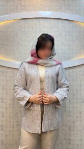 کت مزونی زنانه جنس ژاکارد زنانه رنگ طوسی