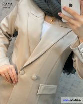 تک کت زنانه پارچه مازراتی رنگ استخوانی