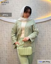 کت مزونی زنانه جنس ژاکارد زنانه رنگ پسته ای