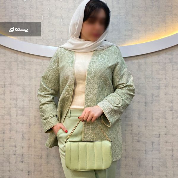 کت مزونی زنانه جنس ژاکارد زنانه رنگ پسته ای