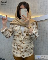 کت ژاکارد بهاره رنگ قهوه ای