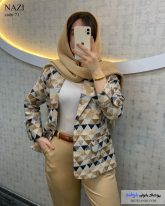 کت ژاکارد بهاره رنگ قهوه ای