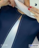 کت و شلوار زنانه جنس مازراتی رنگ سرمه ای