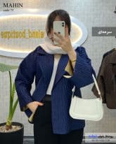 مانتو کتی بهاره پارچه ژاکارد رنگ سرمه ای