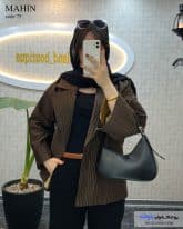کت زنانه بهاره جنس ژاکارد شکلاتی