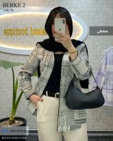 کت مزونی زنانه پارچه ژاکارد مشکی