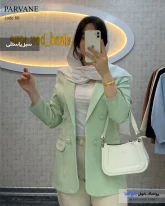 مانتو بهاره جنس مازراتی رنگ سبز پاستلی