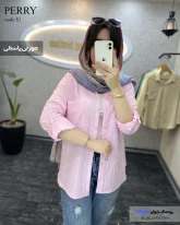 خرید شومیز مانتویی تابستانی رنگ صورتی جنس پری ترک