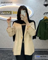 مانتو کتی زنانه بهاره جنس لنین شانتون رنگ کرم استخوانی