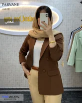مانتو کتی زنانه رنگ شکلاتی جنس مازراتی