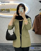 تک کت زنانه بهاره جنس مازراتی رنگ سبز خاکی