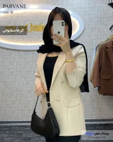مانتو کتی دخترانه رنگ کرم جنس مازراتی