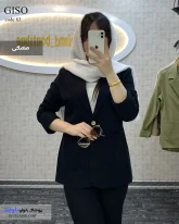 کت و شلوار زنانه جنس لینن پنبه درجه یک رنگ مشکی