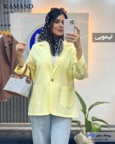 خرید تک کت دخترانه تابستانی جنس لنین پنبه رنگ لیمویی