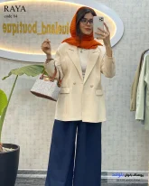 مانتو کتی زنانه رنگ کرم استخوانی جنس مازراتی