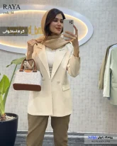 مانتو کتی زنانه رنگ کرم استخوانی جنس مازراتی