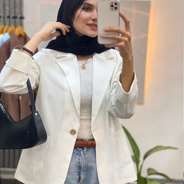 مانتو کتی زنانه جنس لنین پنبه رنگ سفید
