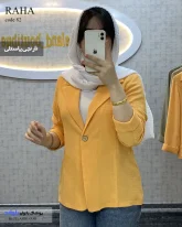 مانتو کتی تابستانی جنس لنین کنفی رنگ نارنجی