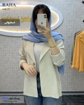 کت زنانه تابستانی جنس لنین کنفی رنگ استخوانی