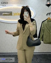 کت و شلوار زنانه جنس لینن پنبه درجه یک رنگ نسکافه ای