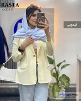 کت دخترانه تابستانی رنگ زرد کره ای جنس لینن پنبه