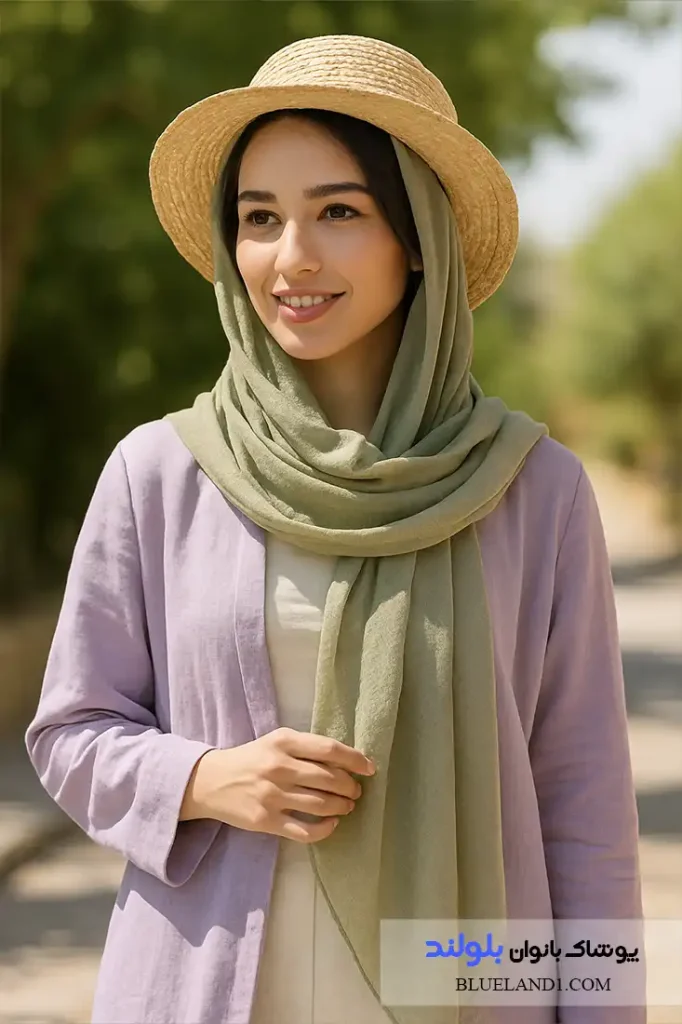  شال نخی دخترانه سبک برای استایل تابستانی سفر