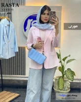 کت دخترانه تابستانی رنگ صورتی جنس لینن پنبه