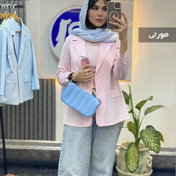 کت دخترانه تابستانی رنگ صورتی جنس لینن پنبه