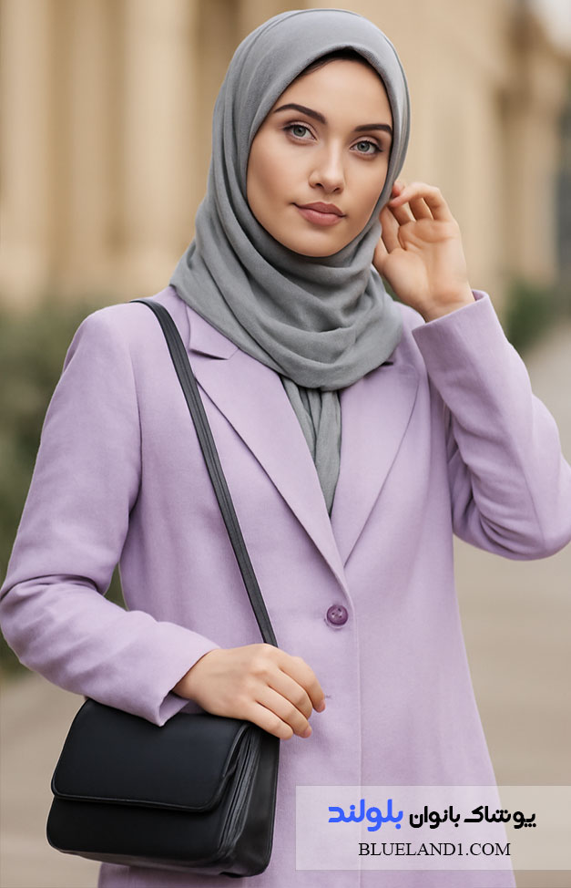 ست کت یاسی و طوسی دخترانه با طراحی مدرن
