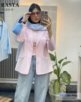 کت دخترانه تابستانی رنگ صورتی جنس لینن پنبه