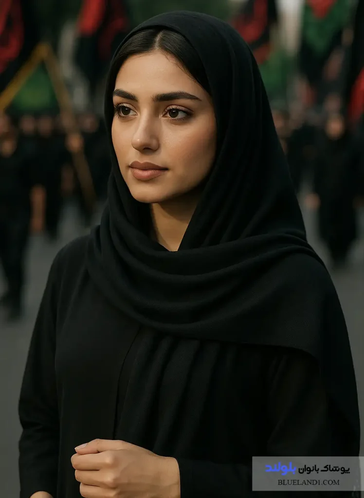 شال محرمی دخترانه مشکی با طراحی ساده و تابستانی