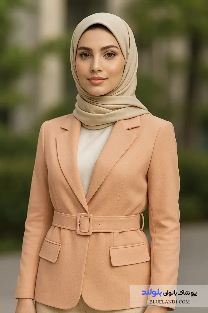 کت تابستانی سفید اپل‌دار برای فرم‌دهی به بالاتنه لاغر