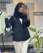 تک کت زنانه تابستانی جنس لینن پنبه رنگ مشکی