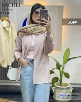 شومیز مانتویی تابستانه زنانه جنس دلیسه رنگ صورتی